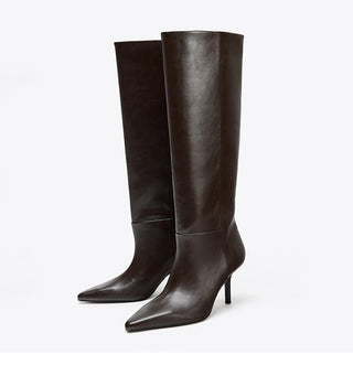 pointed high leg boots