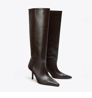 pointed high leg boots