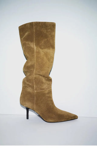 pointed high leg boots