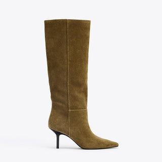 pointed high leg boots
