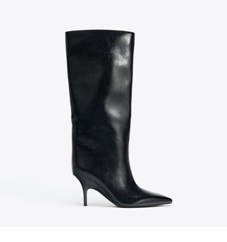 pointed cat heel boots