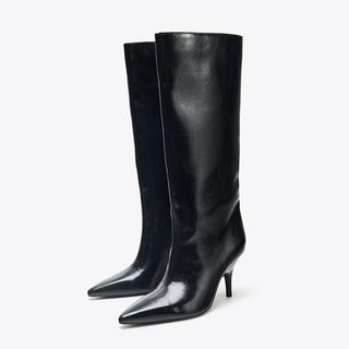 pointed cat heel boots