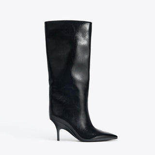 pointed cat heel boots