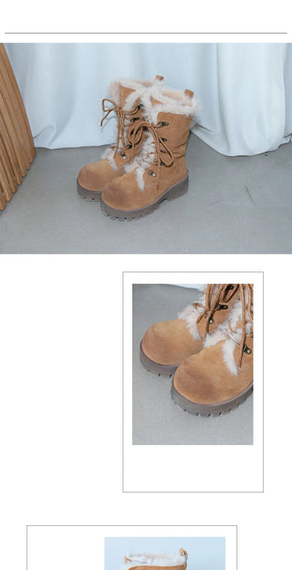 lace-up snow boots