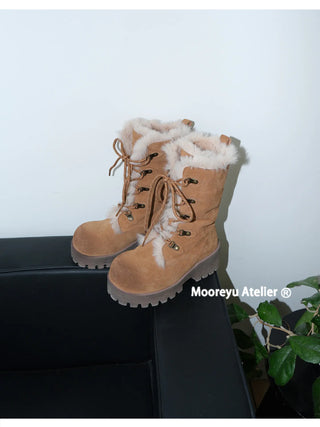 lace-up snow boots
