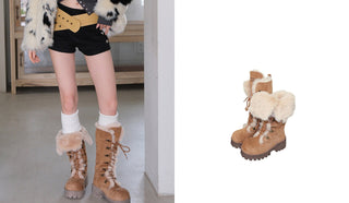 lace-up snow boots
