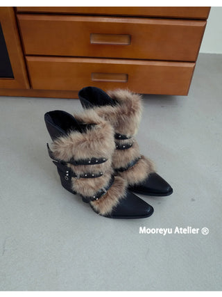 furry ankle boots