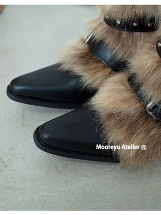 furry ankle boots