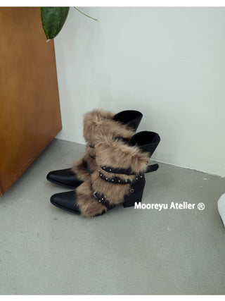 furry ankle boots