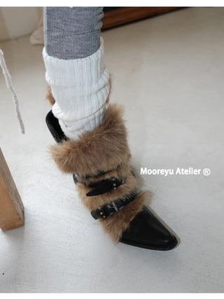 furry ankle boots