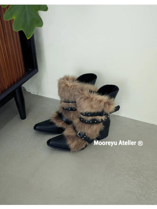 furry ankle boots