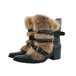 furry ankle boots