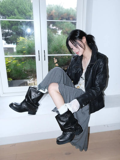 chunky heel boots