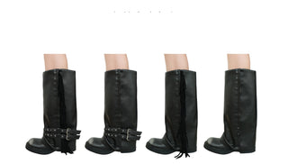 distressed tassel boots