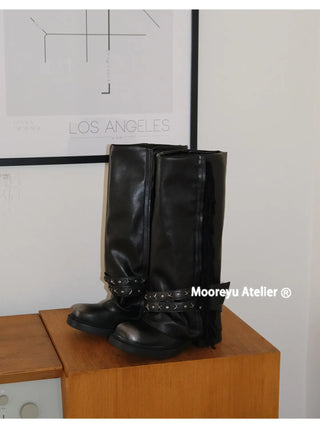 distressed tassel boots