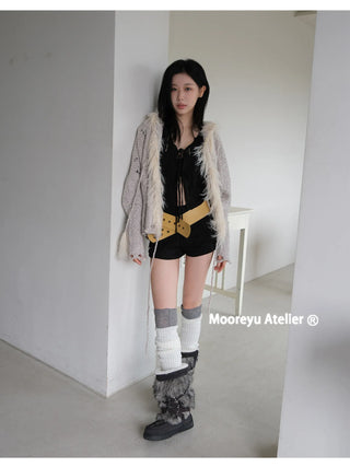 fur buckle boots