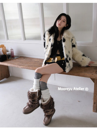 fur buckle boots