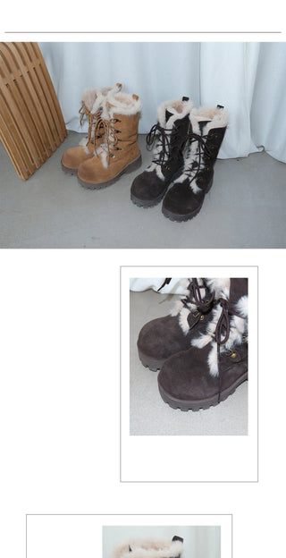 lace-up snow boots