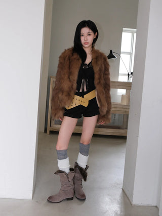 pointed fur boots