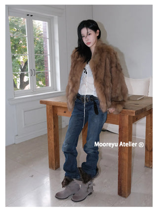 pointed fur boots