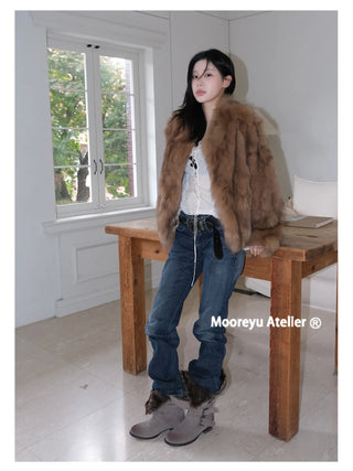 pointed fur boots