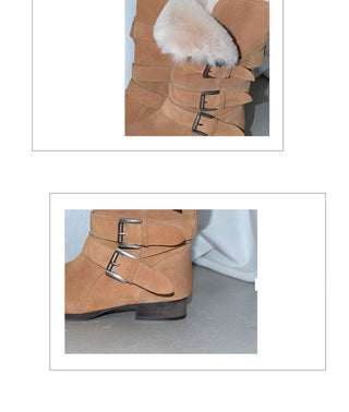 pointed fur boots