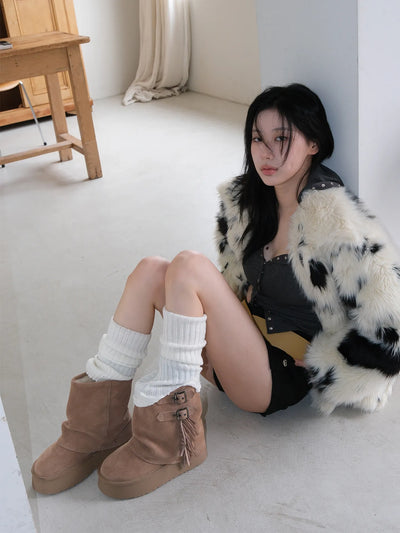 tassel snow boots
