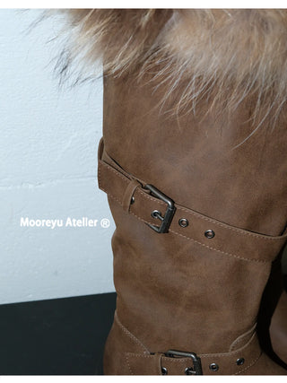 furry belt boots