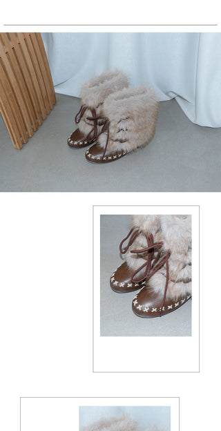 flat fur boots