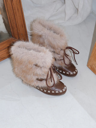 flat fur boots