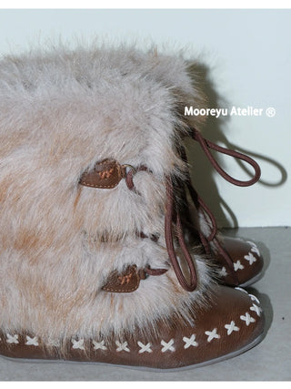 flat fur boots