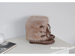 flat fur boots