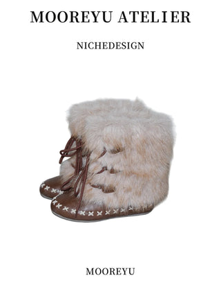 flat fur boots