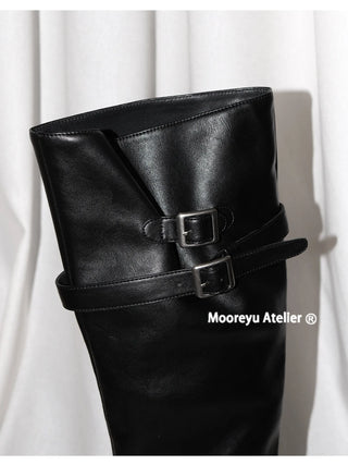 pleated stiletto boots