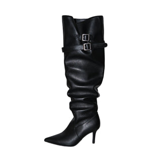 pleated stiletto boots