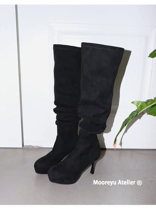 suede high-top boots