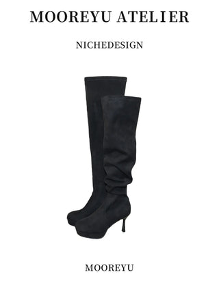 suede high-top boots