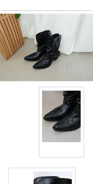 pleated ankle boots
