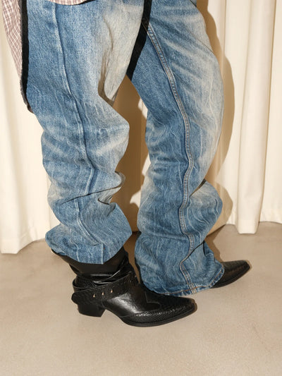 pleated ankle boots