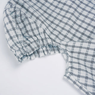 plaid lace blouse