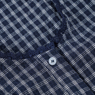 plaid lace blouse
