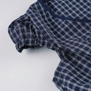 plaid lace blouse