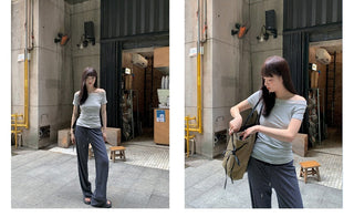striped casual pants