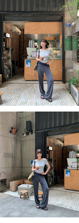 striped casual pants