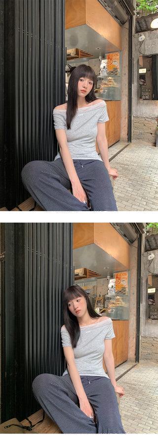 striped casual pants