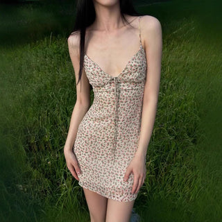 floral backless dress