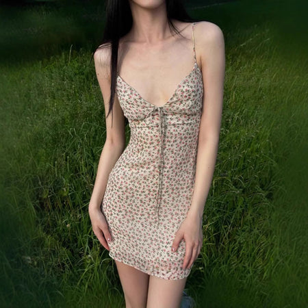 floral backless dress