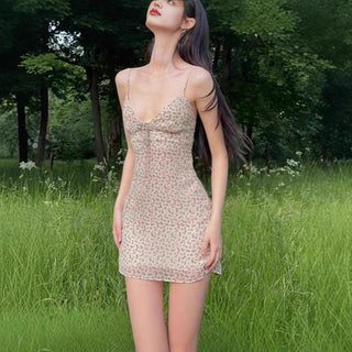 floral backless dress