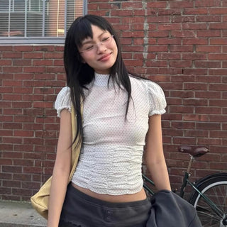 polka dot turtleneck