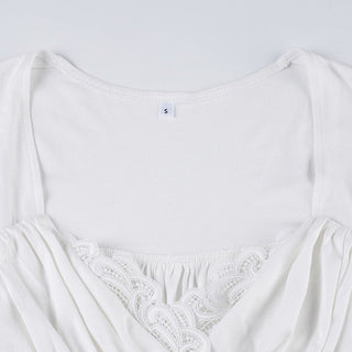 lace pleated Top